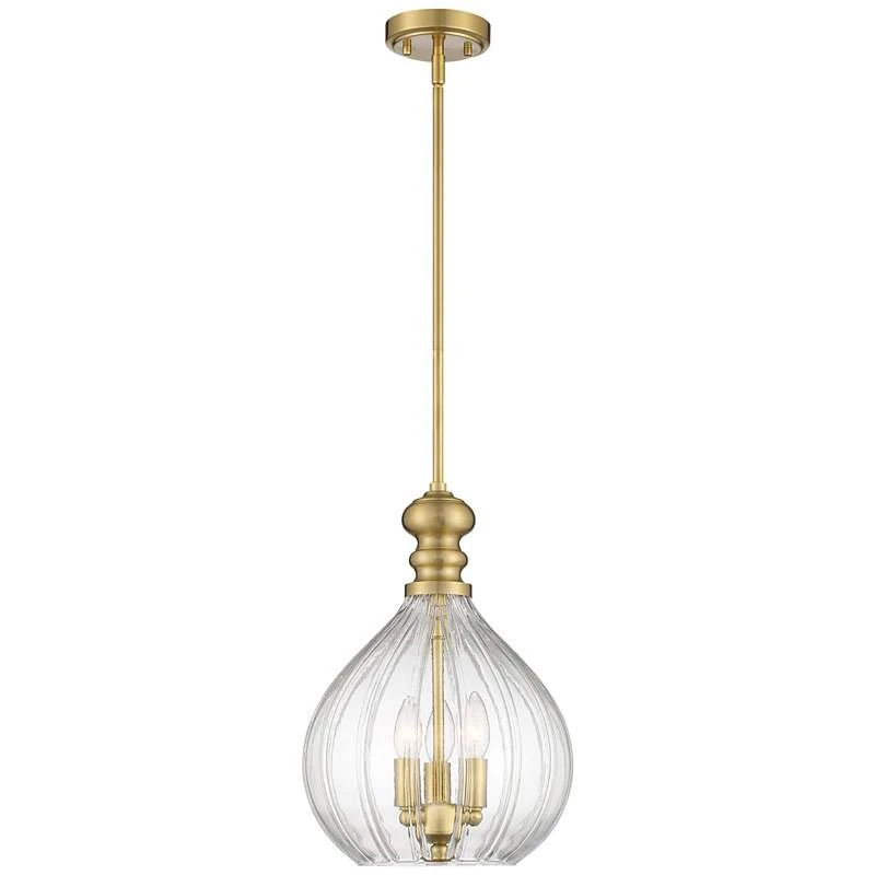 Possini Euro Houten 11 1/2" Wide Soft Gold 3-Light Glass Mini Pendant 7 Possini Euro Houten 11 1/2" Wide Soft Gold 3-Light Glass Mini Pendant - Image 5