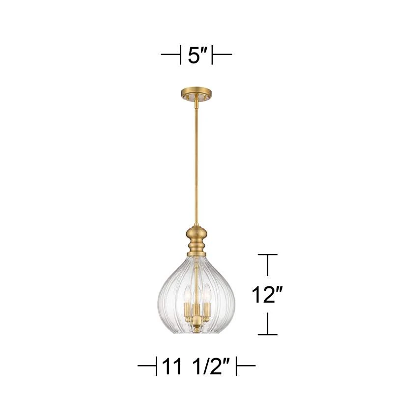 Possini Euro Houten 11 1/2" Wide Soft Gold 3-Light Glass Mini Pendant 9 Possini Euro Houten 11 1/2" Wide Soft Gold 3-Light Glass Mini Pendant - Image 7