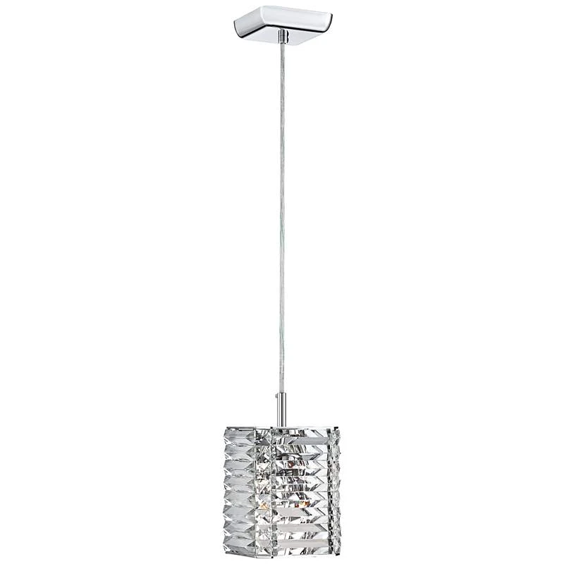 Possini Euro Lenke Chrome 6" Wide Modern Crystal Mini Pendant 4 Possini Euro Lenke Chrome 6" Wide Modern Crystal Mini Pendant - Image 2