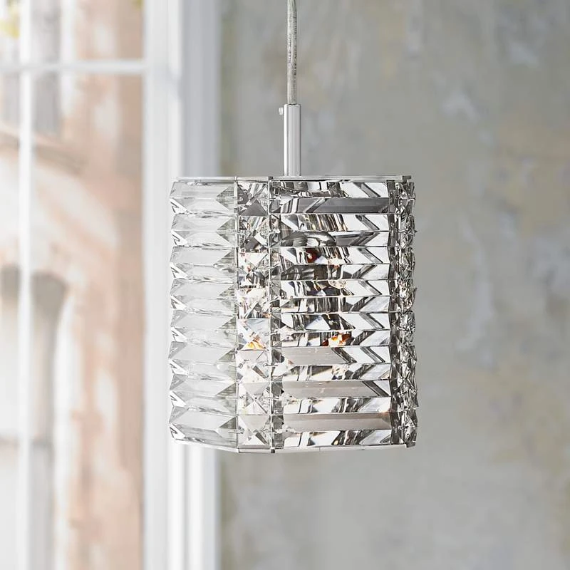 Possini Euro Lenke Chrome 6" Wide Modern Crystal Mini Pendant 3 Possini Euro Lenke Chrome 6" Wide Modern Crystal Mini Pendant