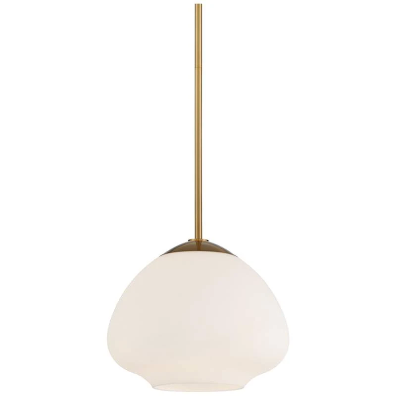 Possini Euro Orilla 11 3/4" Wide Brass And Opal Glass Mini Pendant 4 Possini Euro Orilla 11 3/4" Wide Brass And Opal Glass Mini Pendant - Image 2
