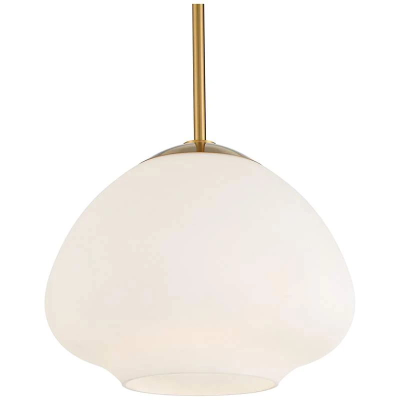 Possini Euro Orilla 11 3/4" Wide Brass And Opal Glass Mini Pendant 5 Possini Euro Orilla 11 3/4" Wide Brass And Opal Glass Mini Pendant - Image 3