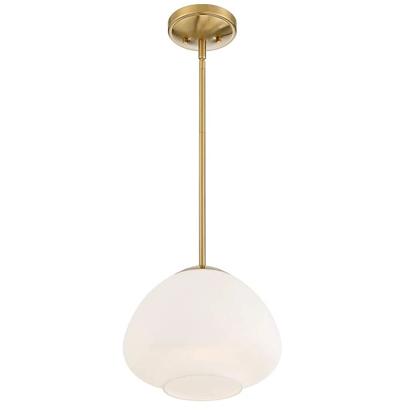 Possini Euro Orilla 11 3/4" Wide Brass And Opal Glass Mini Pendant 8 Possini Euro Orilla 11 3/4" Wide Brass And Opal Glass Mini Pendant - Image 6