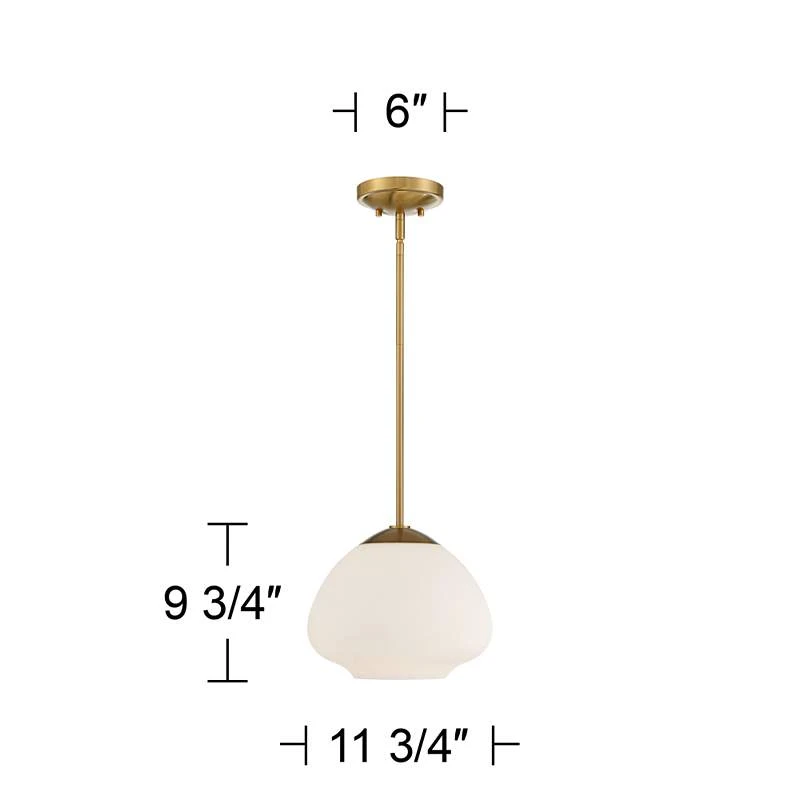 Possini Euro Orilla 11 3/4" Wide Brass And Opal Glass Mini Pendant 9 Possini Euro Orilla 11 3/4" Wide Brass And Opal Glass Mini Pendant - Image 7