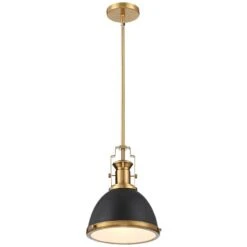 Possini Euro Posey 9 3/4" Wide Black And Brass Dome Mini Pendant -Golden Lighting Shop possini euro posey 9 and three quarter inch wide black and brass dome mini pendant 64t25views4