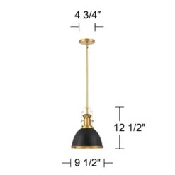 Possini Euro Posey 9 3/4" Wide Black And Brass Dome Mini Pendant -Golden Lighting Shop possini euro posey 9 and three quarter inch wide black and brass dome mini pendant 64t25views5