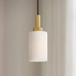 Possini Euro Prue 5 1/4" Wide Black And Gold Mini Pendant