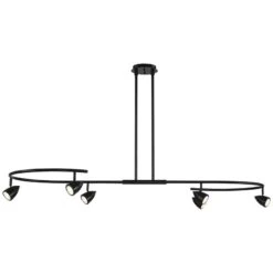 Possini Euro Salazar 66" Wide Black 6-Light Island Pendant -Golden Lighting Shop possini euro salazar 66 inch wide black 6 light island pendant 894v0views3