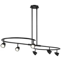 Possini Euro Salazar 66" Wide Black 6-Light Island Pendant -Golden Lighting Shop possini euro salazar 66 inch wide black 6 light island pendant 894v0views4