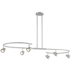 Possini Euro Salazar 66" Wide Nickel Track 6-Light Island Pendant -Golden Lighting Shop possini euro salazar 66 inch wide nickel track 6 light island pendant 893v0