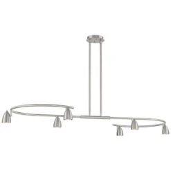Possini Euro Salazar 66" Wide Nickel Track 6-Light Island Pendant -Golden Lighting Shop possini euro salazar 66 inch wide nickel track 6 light island pendant 893v0views4