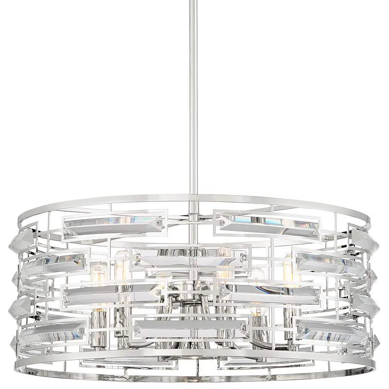 Possini Euro Smart 20" Wide Nickel And Crystal Modern Pendant Light 4 Possini Euro Smart 20" Wide Nickel And Crystal Modern Pendant Light - Image 2