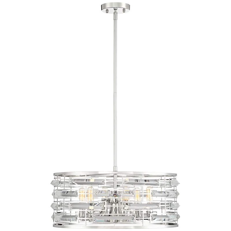 Possini Euro Smart 20" Wide Nickel And Crystal Modern Pendant Light 7 Possini Euro Smart 20" Wide Nickel And Crystal Modern Pendant Light - Image 5