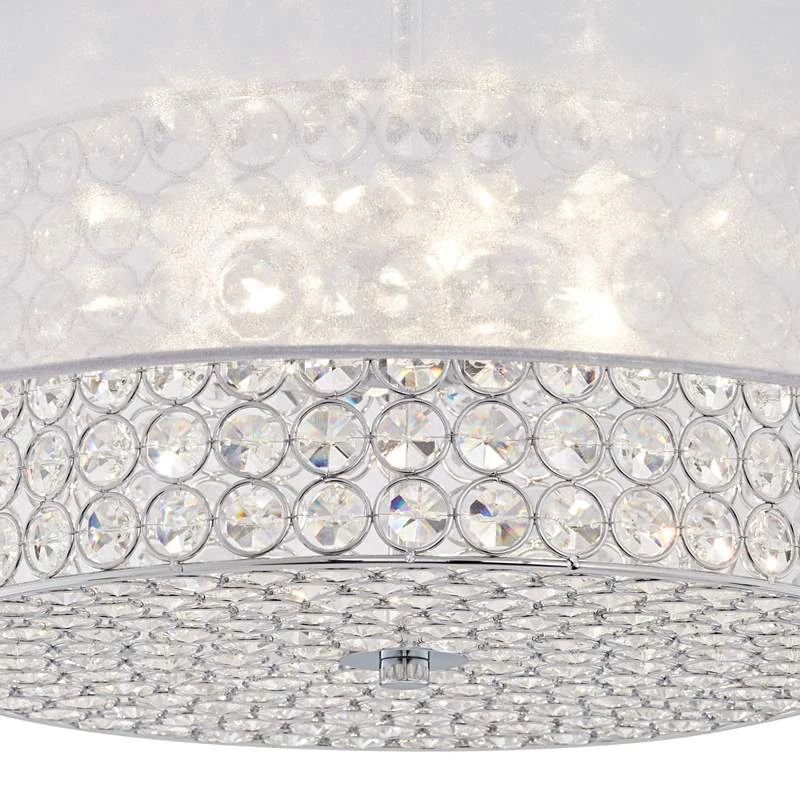 Possini Euro Viviette 20" Wide Chrome And Modern Crystal Pendant Light 5 Possini Euro Viviette 20" Wide Chrome And Modern Crystal Pendant Light - Image 3