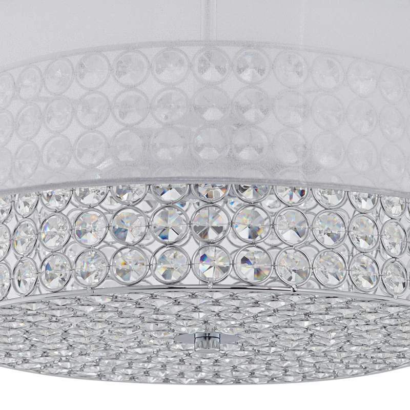 Possini Euro Viviette 20" Wide Chrome And Modern Crystal Pendant Light 6 Possini Euro Viviette 20" Wide Chrome And Modern Crystal Pendant Light - Image 4
