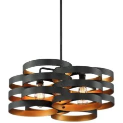Possini Euro Zia 25 1/2" Wide Black And Gold 6-Light Pendant -Golden Lighting Shop possini euro zia 25 and one half inch wide black and gold 6 light pendant 91x54