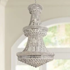 Primo 30" Wide Chrome And Clear Crystal Chandelier