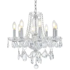 Princeton 20" Wide Chrome And Crystal 8-Light Chandelier