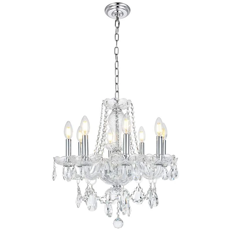 Princeton 20" Wide Chrome And Crystal 8-Light Chandelier 6 Princeton 20" Wide Chrome And Crystal 8-Light Chandelier - Image 4