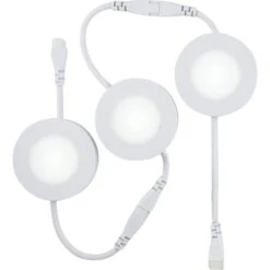 ProLink 10.62" Wide White Plug-In LED Pucks Light Set Of 3