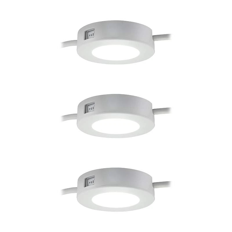 ProLink 10.62" Wide White Plug-In LED Pucks Light Set Of 3 3 ProLink 10.62" Wide White Plug-In LED Pucks Light Set Of 3 - Image 2