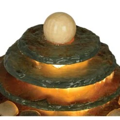 Pyramid 10" High Feng Shui Ball Lighted Table Fountain -Golden Lighting Shop pyramid 10 inch high feng shui ball lighted table fountain n5177views1