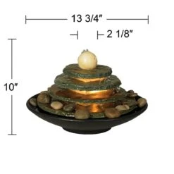Pyramid 10" High Feng Shui Ball Lighted Table Fountain -Golden Lighting Shop pyramid 10 inch high feng shui ball lighted table fountain n5177views4