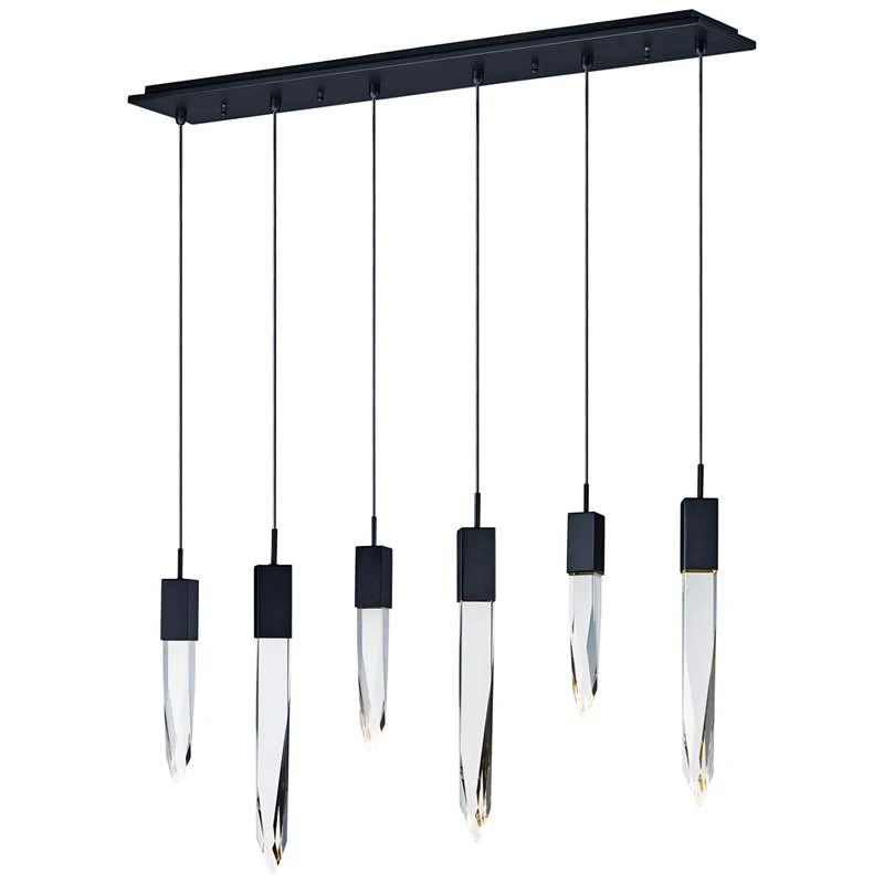 Quartz 39 1/4"W Black 12-LED Kitchen Island Light Pendant 4 Quartz 39 1/4"W Black 12-LED Kitchen Island Light Pendant - Image 2