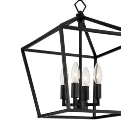 Queluz 13" Wide Semi Gloss Black 4-Light Entry Pendant Light -Golden Lighting Shop queluz 13 inch wide semi gloss black 4 light entry pendant light 350k0views1