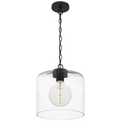 Quoizel Abner 12" Wide Matte Black Mini Pendant -Golden Lighting Shop quoizel abner 12 inch wide matte black mini pendant 99k79views3
