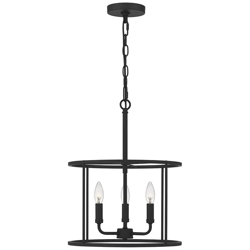 Quoizel Abner 14" Wide Matte Black 3-Light Pendant 4 Quoizel Abner 14" Wide Matte Black 3-Light Pendant - Image 2