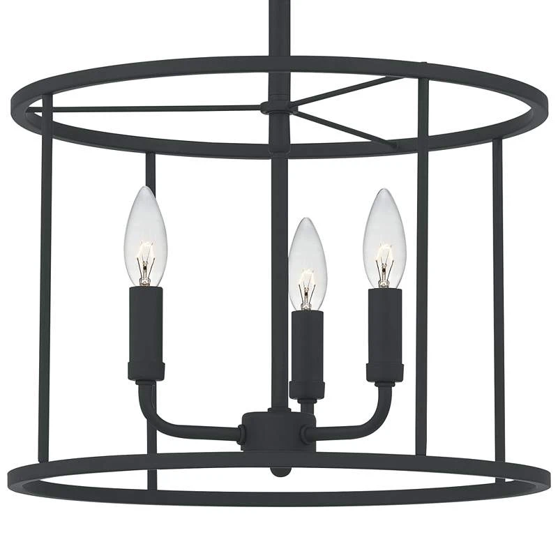 Quoizel Abner 14" Wide Matte Black 3-Light Pendant 7 Quoizel Abner 14" Wide Matte Black 3-Light Pendant - Image 5