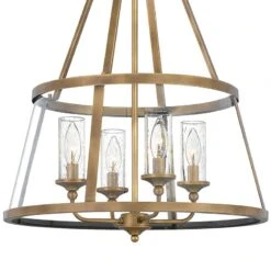 Quoizel Barlow 20" Wide Weathered Brass And Glass 4-Light Pendant -Golden Lighting Shop quoizel barlow 20 inch wide weathered brass and glass 4 light pendant 99m41views1