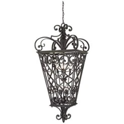 Quoizel French Quarter 31" Wide Marcado Black 8-Light Hanging Lantern -Golden Lighting Shop quoizel french quarter 31 inch wide marcado black 8 light hanging lantern r1163