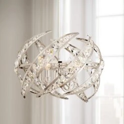 Quoizel Platinum Crescent 18" Wide Nickel 4-Light Modern Pendant Light