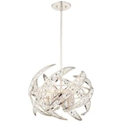 Quoizel Platinum Crescent 18" Wide Nickel 4-Light Modern Pendant Light -Golden Lighting Shop quoizel platinum crescent 18 inch wide nickel 4 light modern pendant light 18t66views3