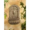 Lion Face 31" High Sandstone Finish Wall Fountain -Golden Lighting Shop r6050 ft tr