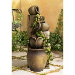 John Timberland Cascading 33" High Three Jugs Rustic Fountain