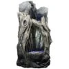 Alpine Rainforest 52" Rustic Waterfall Outdoor Fountain With Light