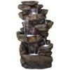 Rainforest Rock Waterfall 51"H 6-Tier Outdoor LED Fountain