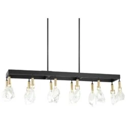 Rare Elements 20 1/2"W Sand Coal 12-Light LED Island Pendant