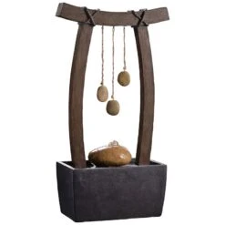 Reflection 21 1/2" High Wood Grain Indoor Table Fountain -Golden Lighting Shop reflection 21 and one half inch high wood grain indoor table fountain 66h75