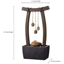 Reflection 21 1/2" High Wood Grain Indoor Table Fountain -Golden Lighting Shop reflection 21 and one half inch high wood grain indoor table fountain 66h75views1