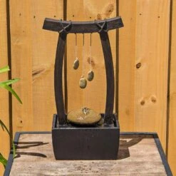 Reflection 21 1/2" High Wood Grain Indoor Table Fountain -Golden Lighting Shop reflection 21 and one half inch high wood grain indoor table fountain 66h75views2