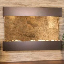 Reflection Creek Green Slate Bronze 27" High Wall Fountain