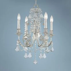 Regis 17 1/2" Wide Olde Silver Crystal 4-Light Chandelier