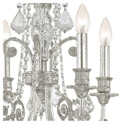 Regis 17 1/2" Wide Olde Silver Crystal 4-Light Chandelier -Golden Lighting Shop regis 17 and one half inch wide olde silver crystal 4 light chandelier 8t427views1