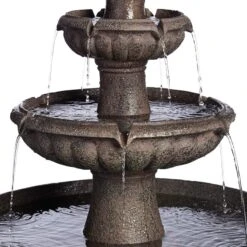 Rendaux 43" High Gray 3-Tier LED Outdoor Fountain -Golden Lighting Shop rendaux 43 inch high gray 3 tier led outdoor fountain 95v46views2