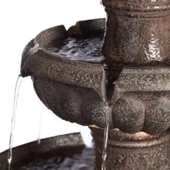 Rendaux 43" High Gray 3-Tier LED Outdoor Fountain -Golden Lighting Shop rendaux 43 inch high gray 3 tier led outdoor fountain 95v46views3