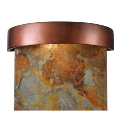 Riverbed 25" High Slate And Copper Outdoor LED Wall Fountain -Golden Lighting Shop riverbed 25 inch high slate and copper outdoor led wall fountain 66k59views2